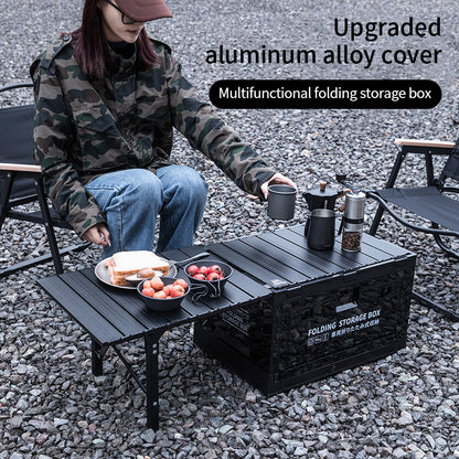 Collapsible Outdoor Storage Box with Table