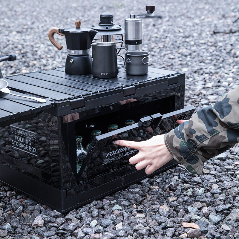 Collapsible Outdoor Storage Box with Table